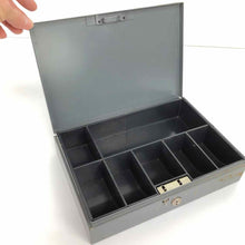 Load image into Gallery viewer, Gray Metal Cash Box