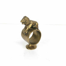 Load image into Gallery viewer, Brass Lion Napkin Ring
