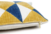 Load image into Gallery viewer, Block Printed Yellow Pillow