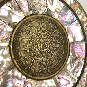 Abalone & Brass Aztec Calendar