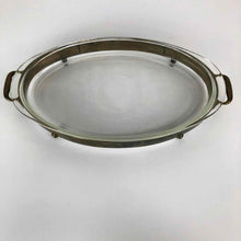 Load image into Gallery viewer, Brass & Glass Oval Serving Dish