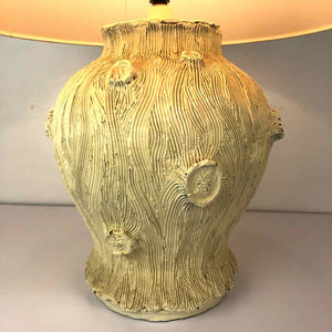 Ivory Faux Wood Lamp