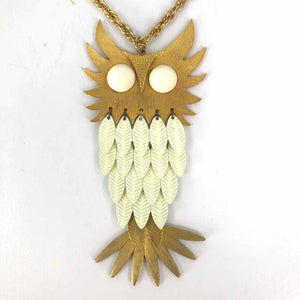 Gold & Ivory Owl Necklace