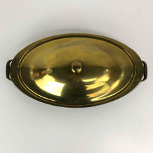 Load image into Gallery viewer, Brass & Glass Oval Serving Dish