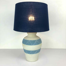 Load image into Gallery viewer, Blue Striped Southwest Pottery Lamp
