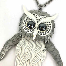 Load image into Gallery viewer, Silver &amp; White Owl Necklace