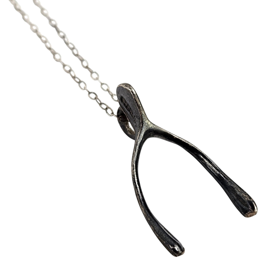 Sterling Wishbone Pendant