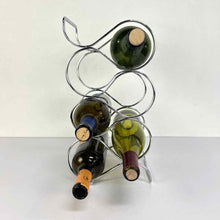Load image into Gallery viewer, Wavy Chrome Wine Rack