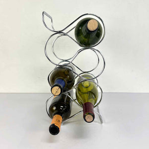 Wavy Chrome Wine Rack