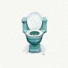 Load image into Gallery viewer, Toilet Miniature Watercolor Print