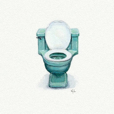 Toilet Miniature Watercolor Print