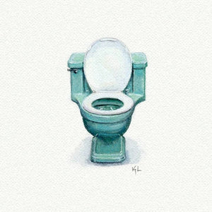 Toilet Miniature Watercolor Print