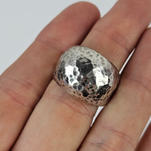 Load image into Gallery viewer, Hammered Sterling Dome Ring