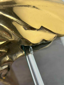 Brass Demilune Sofa Table