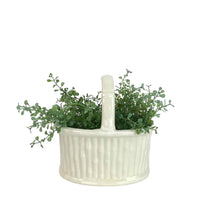 Load image into Gallery viewer, White Ceramic Basket Planter