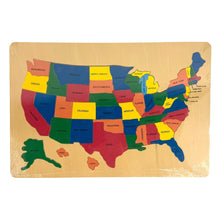 Load image into Gallery viewer, Wooden USA Map Puzzle