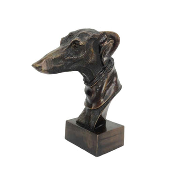 Greyhound Brass Dog Head