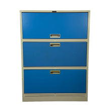 Load image into Gallery viewer, Blue &amp; Beige File Cabinet