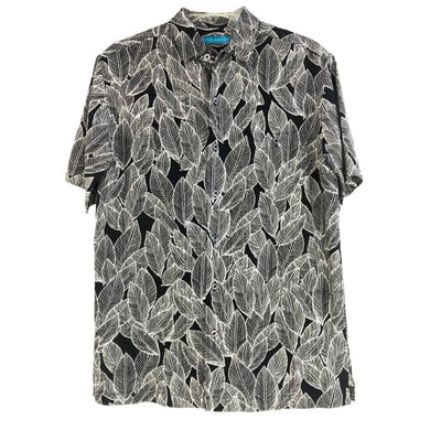 Black & White Leaves Mens Shirt