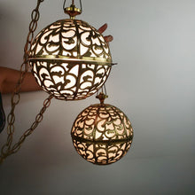 Load image into Gallery viewer, Ornate Brass Swag Globe Pendants