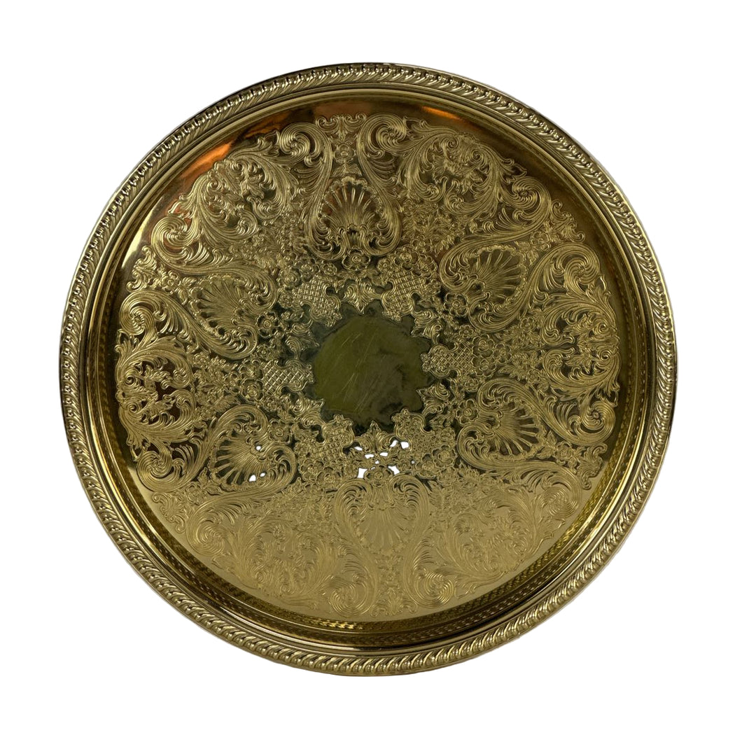 Gold Round Brass Tray