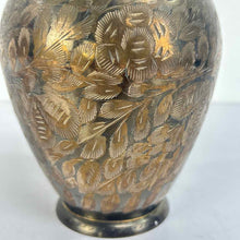 Load image into Gallery viewer, Engraved Floral Brass Vase