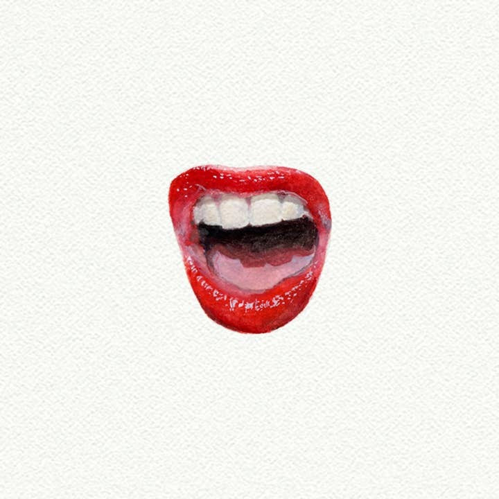 Mouth Miniature Watercolor Print