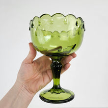 Load image into Gallery viewer, Green Glass Compote Dish