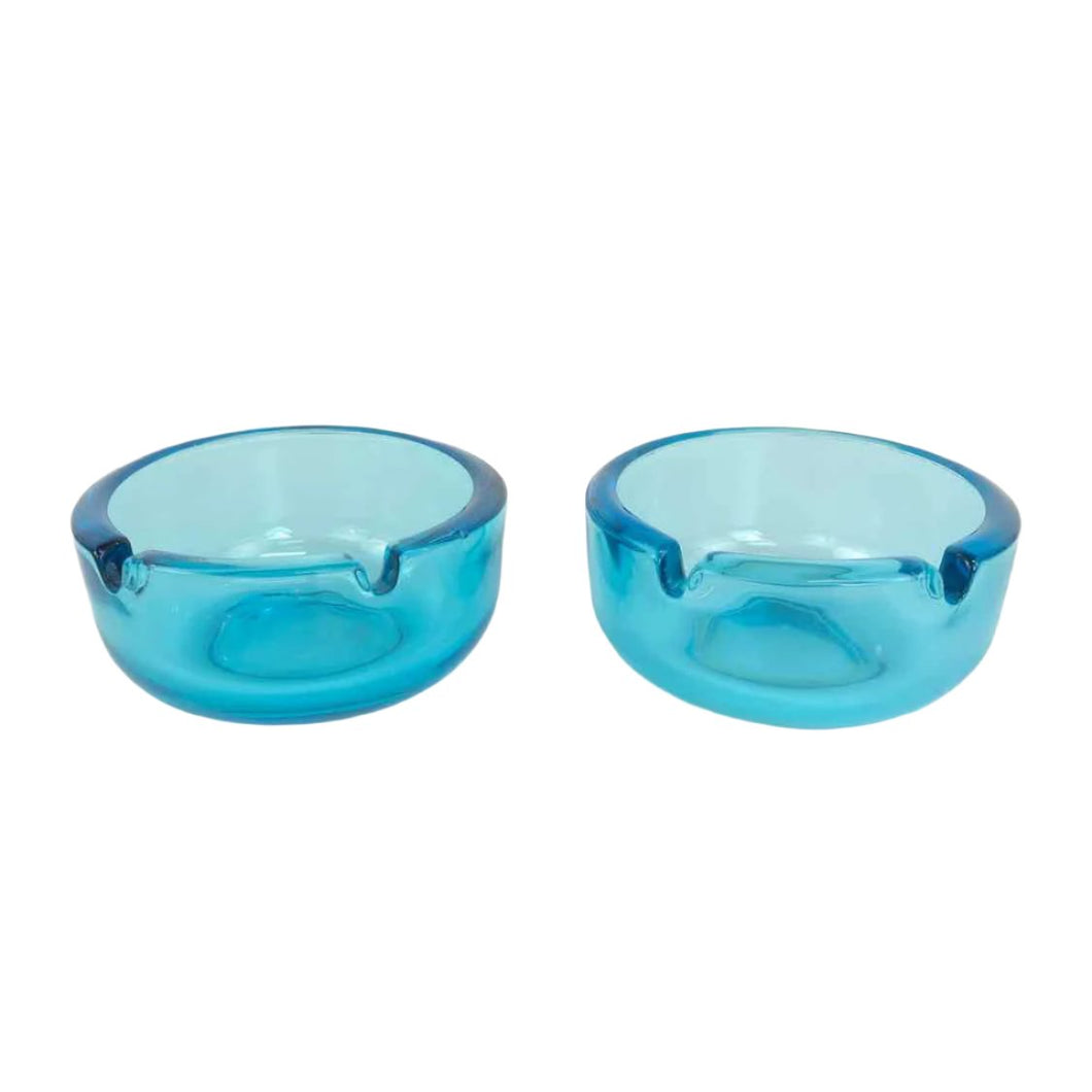 Blue Glass Ashtray