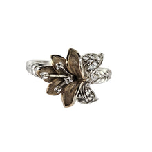 Load image into Gallery viewer, Brass &amp; CZ Floral Ring