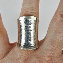 Load image into Gallery viewer, Wide Hammered Sterling Ring