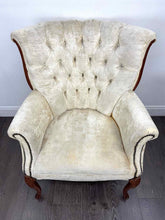 Load image into Gallery viewer, Ivory Velvet Chair