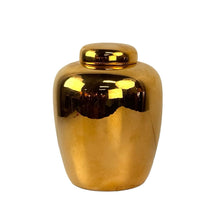 Load image into Gallery viewer, Gold Ceramic Ginger Jar