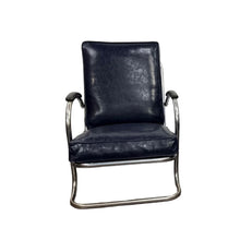 Load image into Gallery viewer, Chrome &amp; Navy 1930s Chair