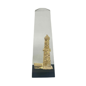 Lucite & Gold Metal Oil Rig