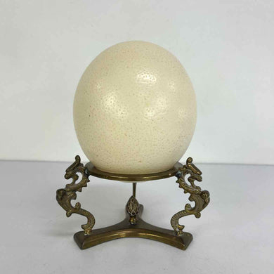 Ostrich Egg & Brass Stand
