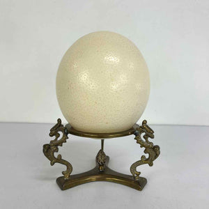 Ostrich Egg & Brass Stand