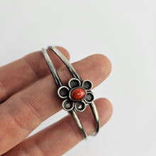 Load image into Gallery viewer, Oxidized Coral Flower Cuff