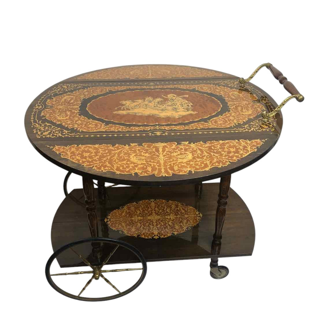 Italian Inlaid Bar Cart