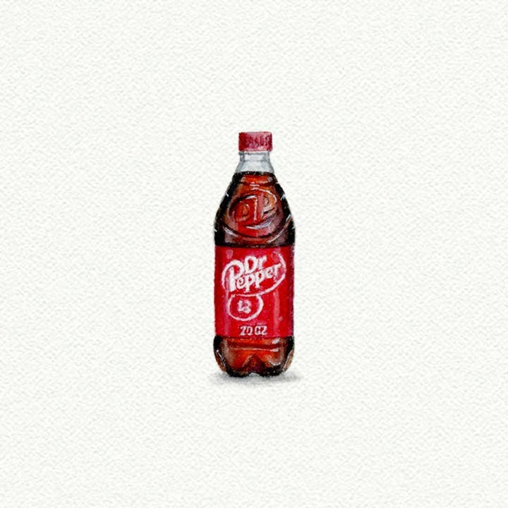 Dr. Pepper Miniature Watercolor Print