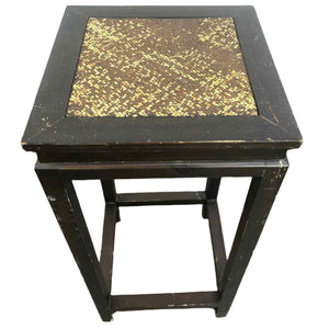 Wood Cane Pedestal Table