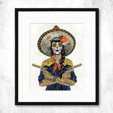 Dolan Geiman Signed Print Vaquera (Indigo)