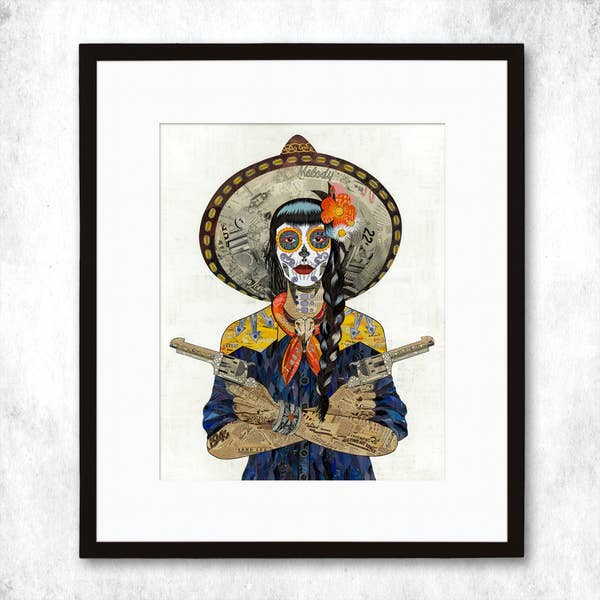 Dolan Geiman Signed Print Vaquera (Indigo)