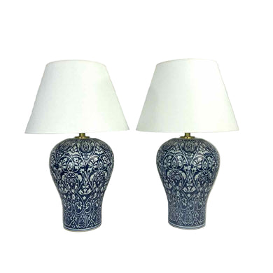 Blue & White Pottery Lamps