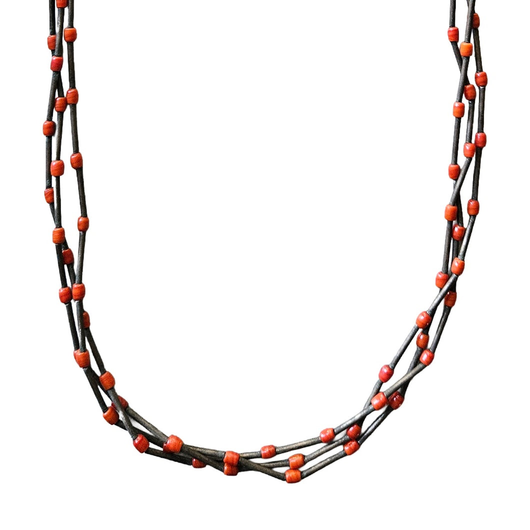 Sterling & Coral Navajo Necklace