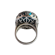 Load image into Gallery viewer, Turquoise Leaves Sterling Ring