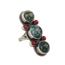 Load image into Gallery viewer, Turquoise &amp; Coral Statement Ring