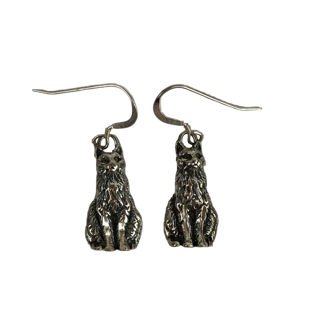 Sterling Cat Earrings