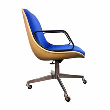 Load image into Gallery viewer, Modern Blue Rolling Desk Chair