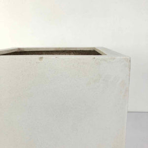 White Fiberglass Cube Planter